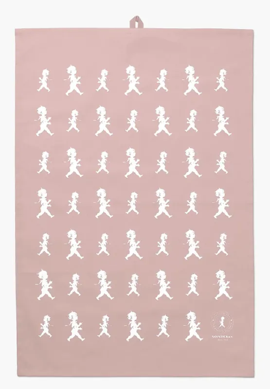 Handla nu Kökshandduk 50x70 cm Rosa/Vit