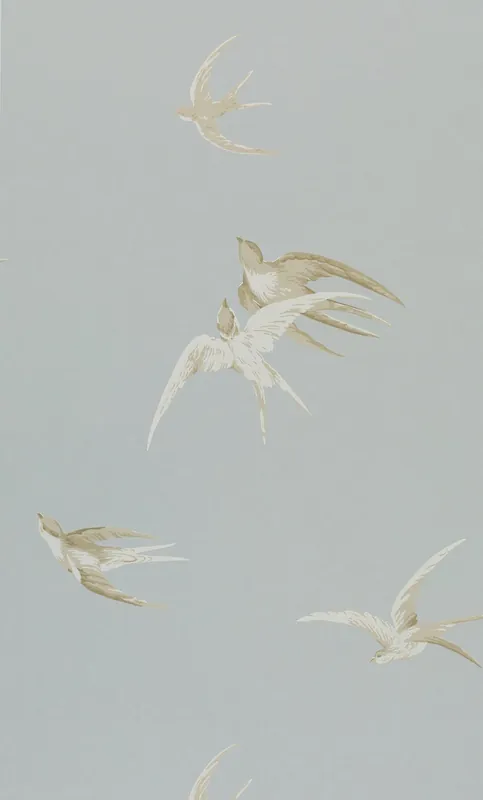 Sanderson - Swallows Silver Sanderson One Sixty Wallp Expressleverans