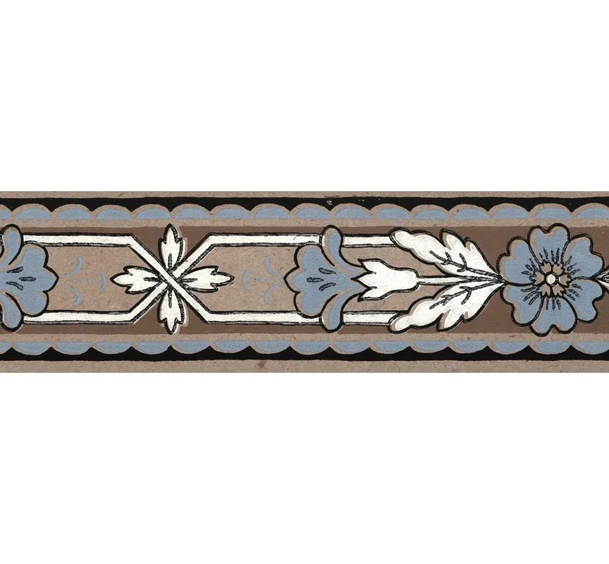Beställ idag Lim & Handtryck - Jugend-blomma - Kvist/Blå B17-40