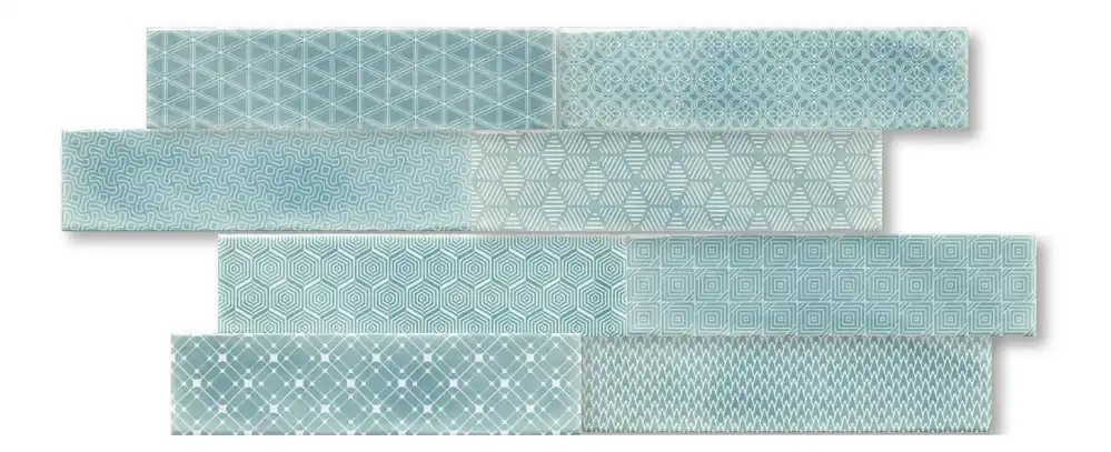 Utförsäljning Opal Aqua dekor mix 7,5x30