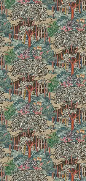 Begränsat antal GP&J Baker - Brantwood Ruskin Red Teal BW45106-4
