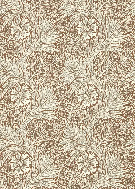 Kampanjpris Morris & Co - Marigold Chocolate/Cream Queen Square Wallpapers