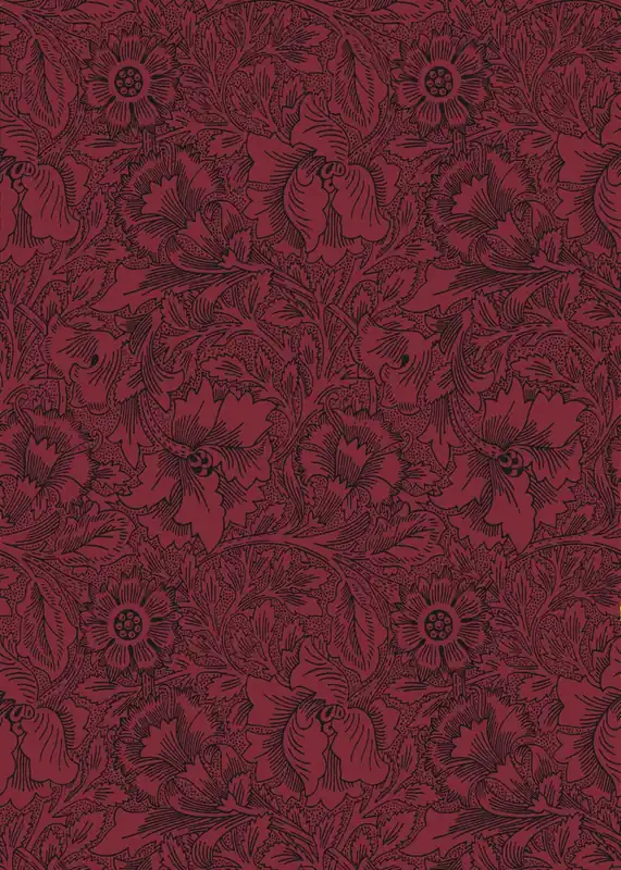 Morris & Co - Poppy Claret Queen Square Wallpapers Kundfavorit