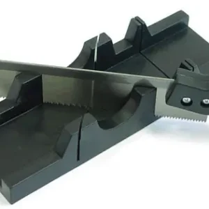 300MM MITRE BOX WITH SAW. för CUTTING 90 AND 45. MAX. WIDTH OF CUTTING PANELS UP TO 65MM. SUPPLIED WITH TENON SAW 300MM WITH PLASTIC BLACK HANDLE. MITRE BOX MADE OF BLACK PLASTIC. Populär